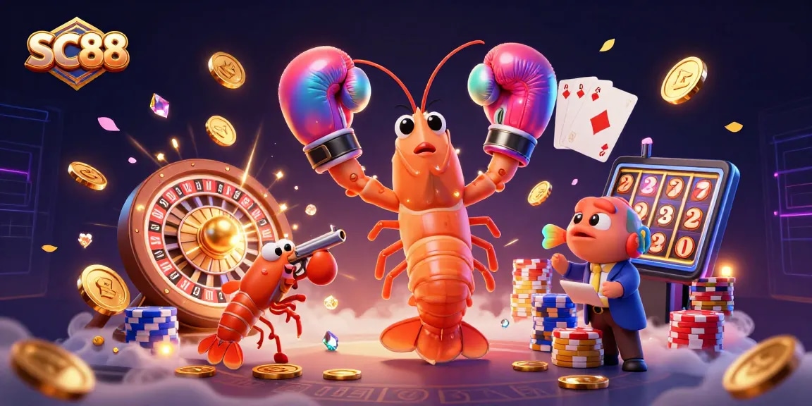 Experience the excitement of SC88 casino with dazzling slots and animated characters.