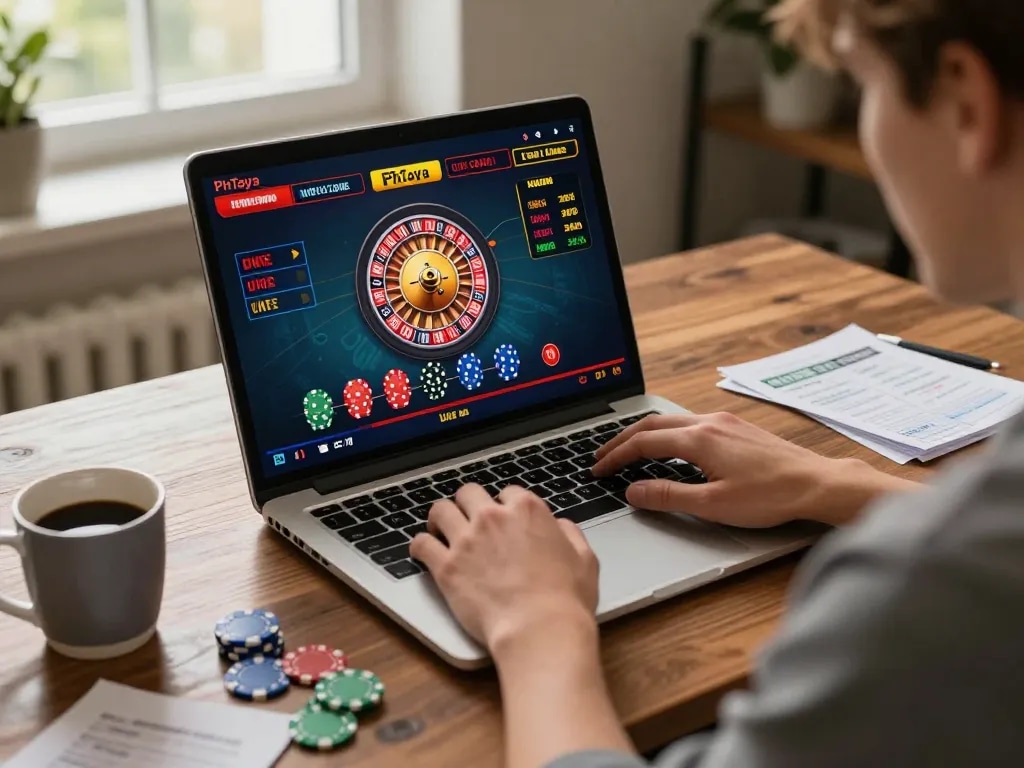 Engaging gameplay on PhTaya's online casino with a user strategically placing bets on roulette.