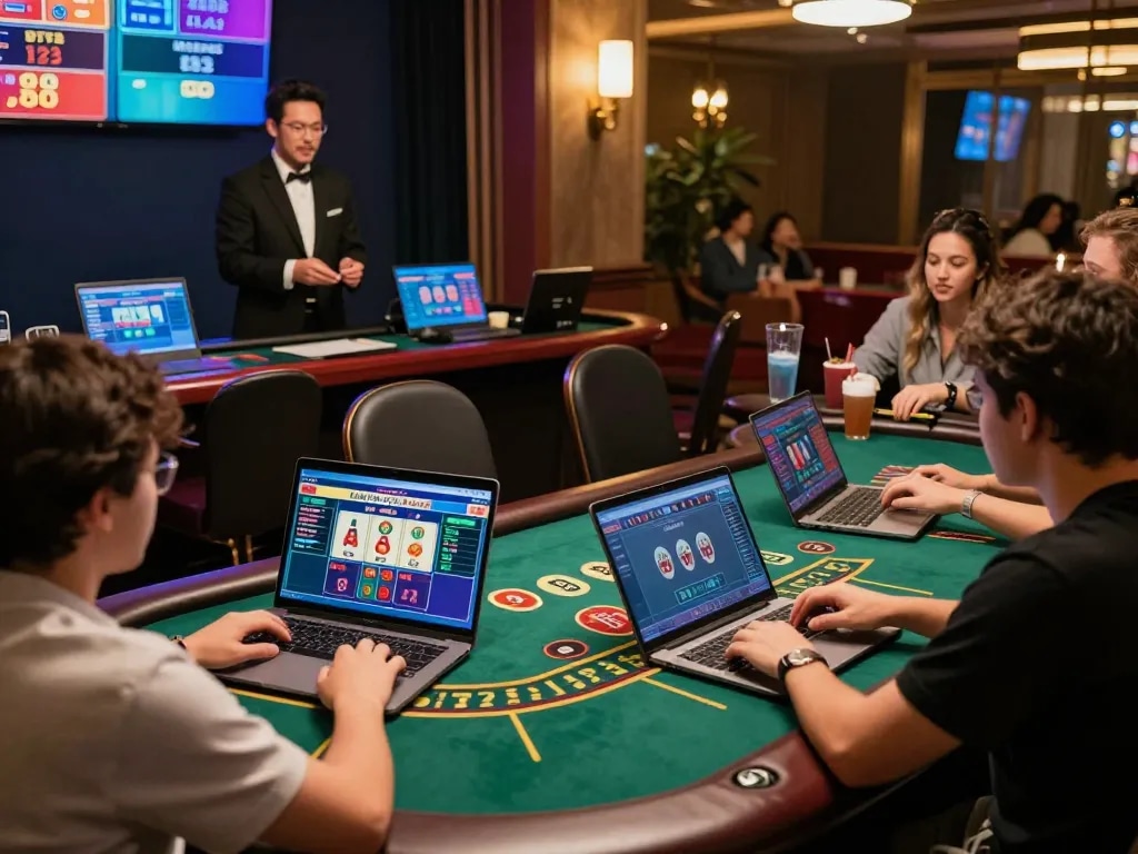Players enjoying live baccarat on Go88, engaging in exciting online gambling.