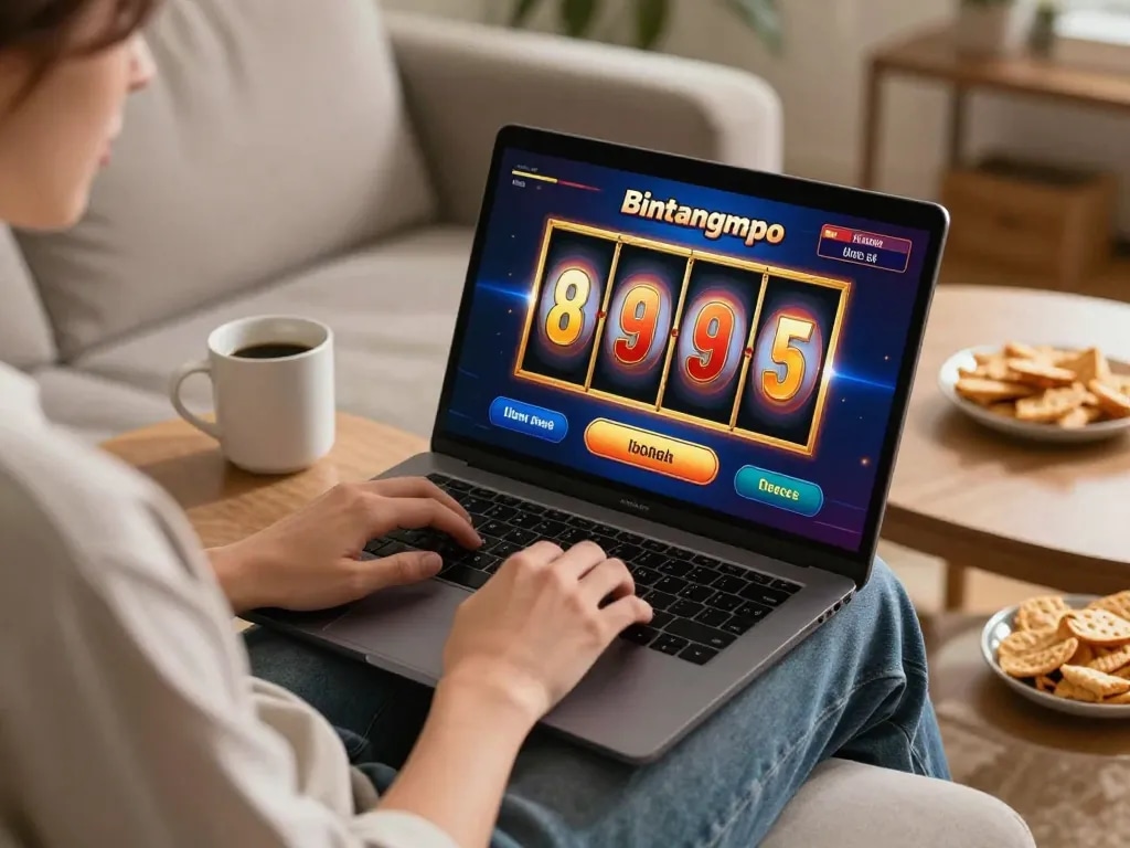 Pengguna Bintangmpo terlibat dalam permainan slot online dari rumah dengan pengaturan yang nyaman