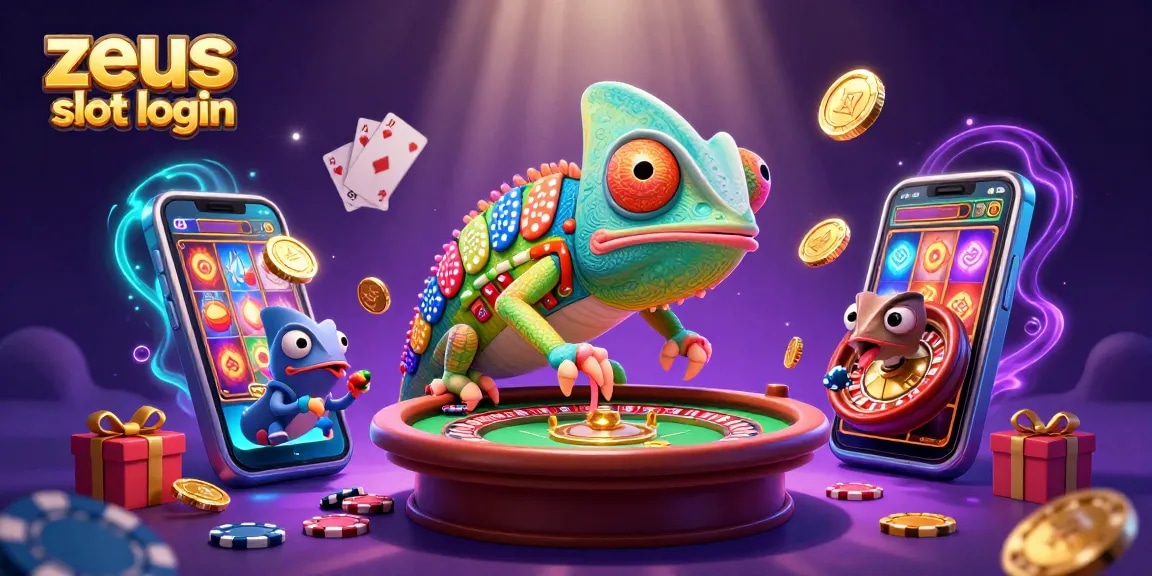 Experience zeus slot login with vibrant gaming elements and stunning 3D illustration.
