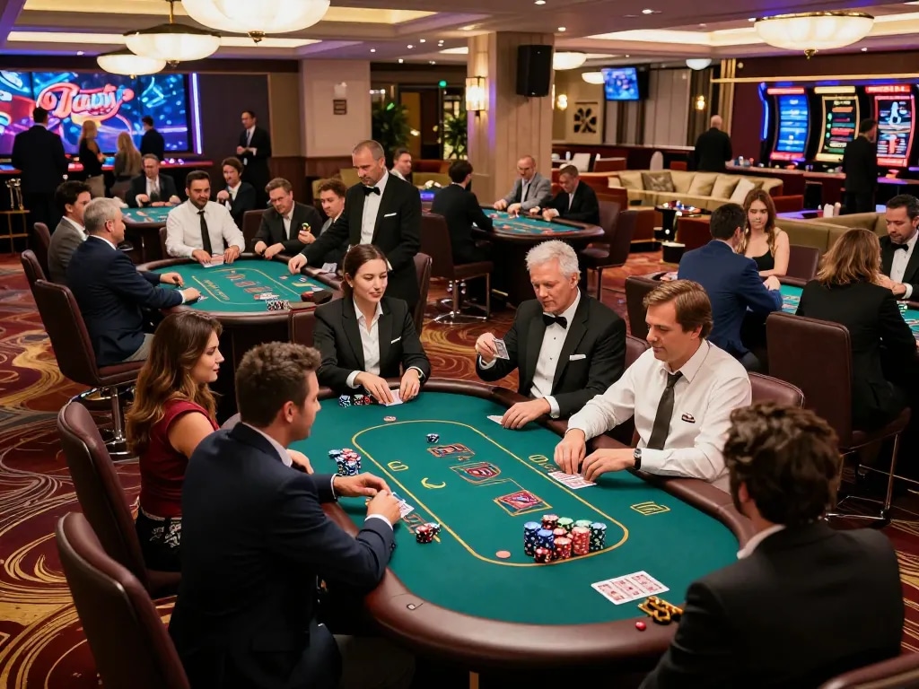 Experience thrilling gameplay at sc88.com with players competing at upscale casino tables.