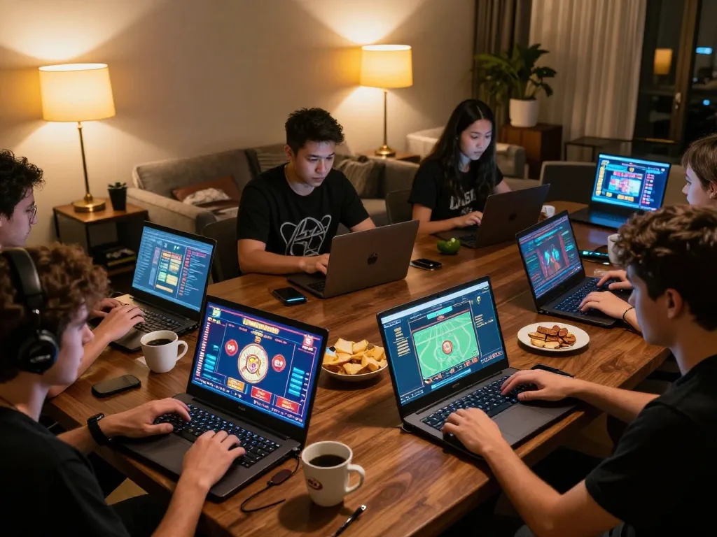 Experience engaging gameplay at jun 88 in a cozy online casino setting with players immersed