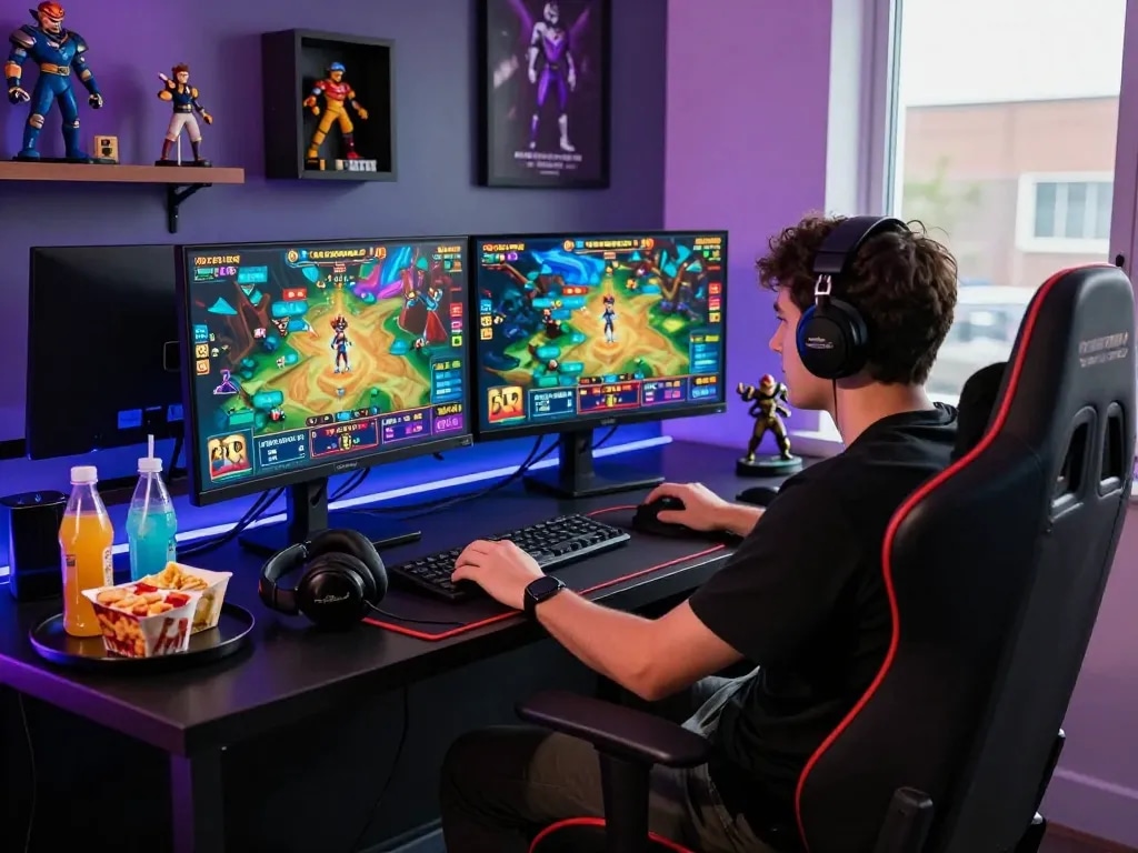 Player enjoying an engaging gaming experience at winstrike69 with vibrant graphics and immersive setup.