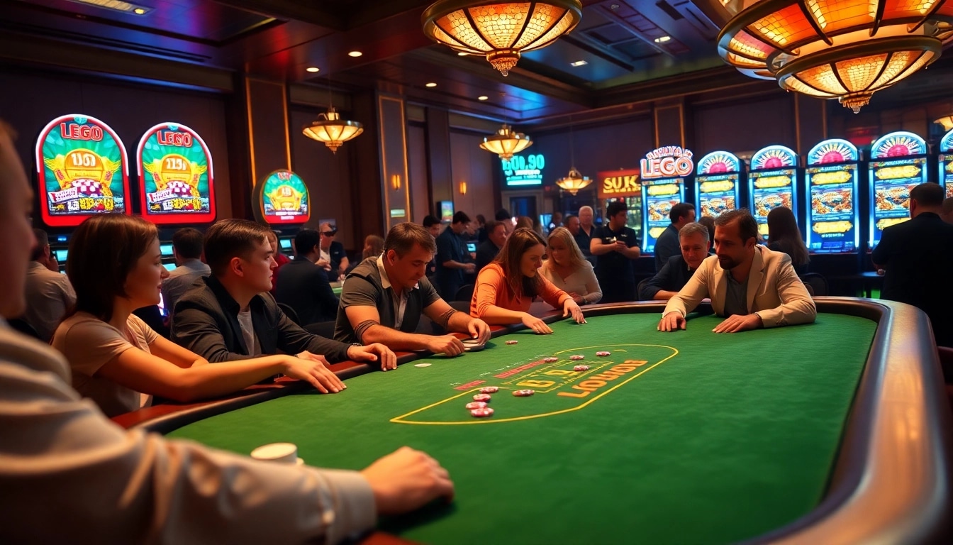 LEGO138 reveals players winning at a thrilling blackjack table in a luxurious casino setting.