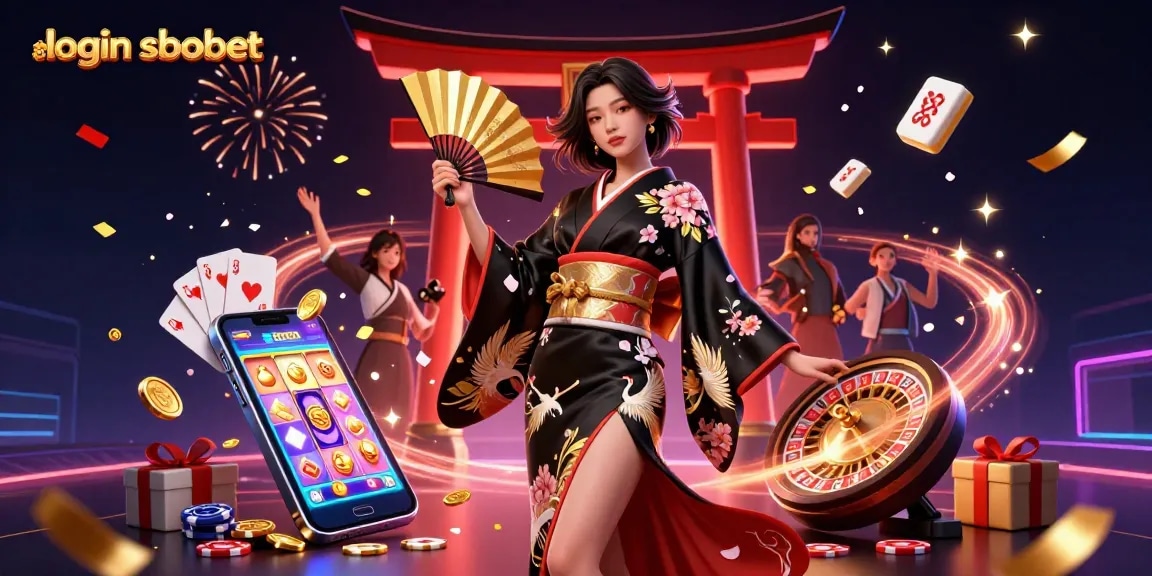 Experience thrilling gameplay with login sbobet showcased in this vibrant 3D casino illustration featuring dynamic elements.