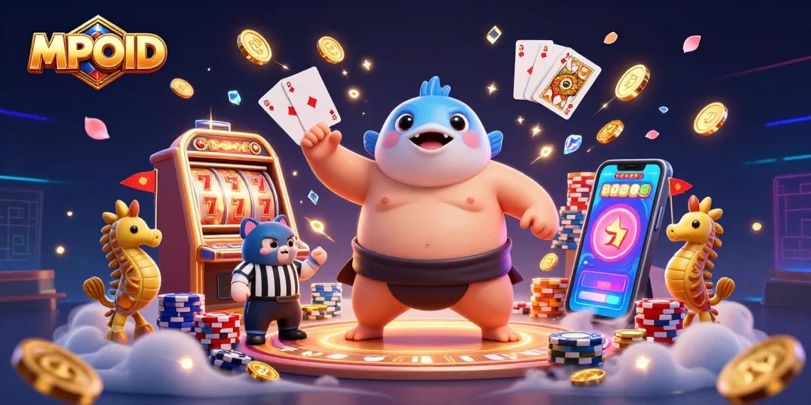 Experience the thrill of winning at MPOID with dynamic slot machines and vibrant casino elements.