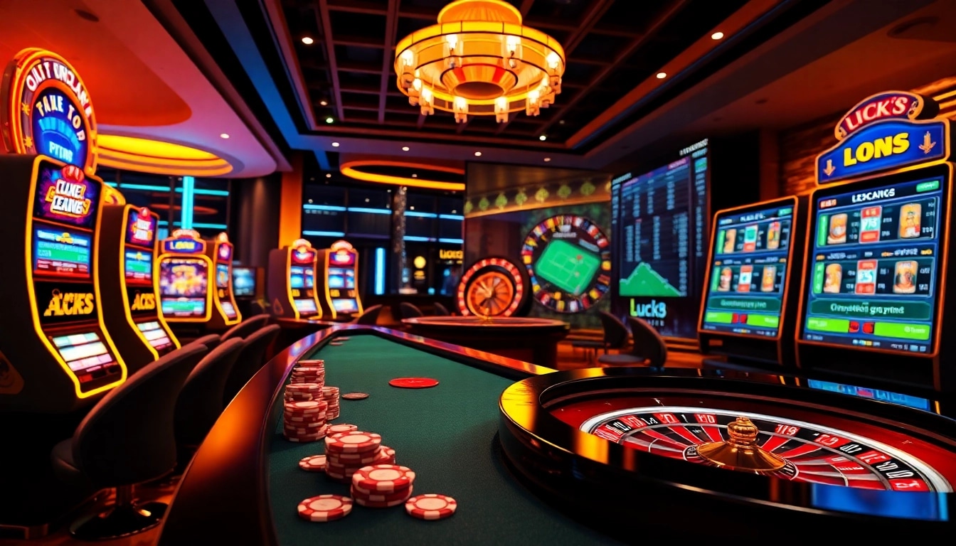 Experience high-stakes excitement at LUCK8 with vibrant casino games, poker chips, and betting odds.