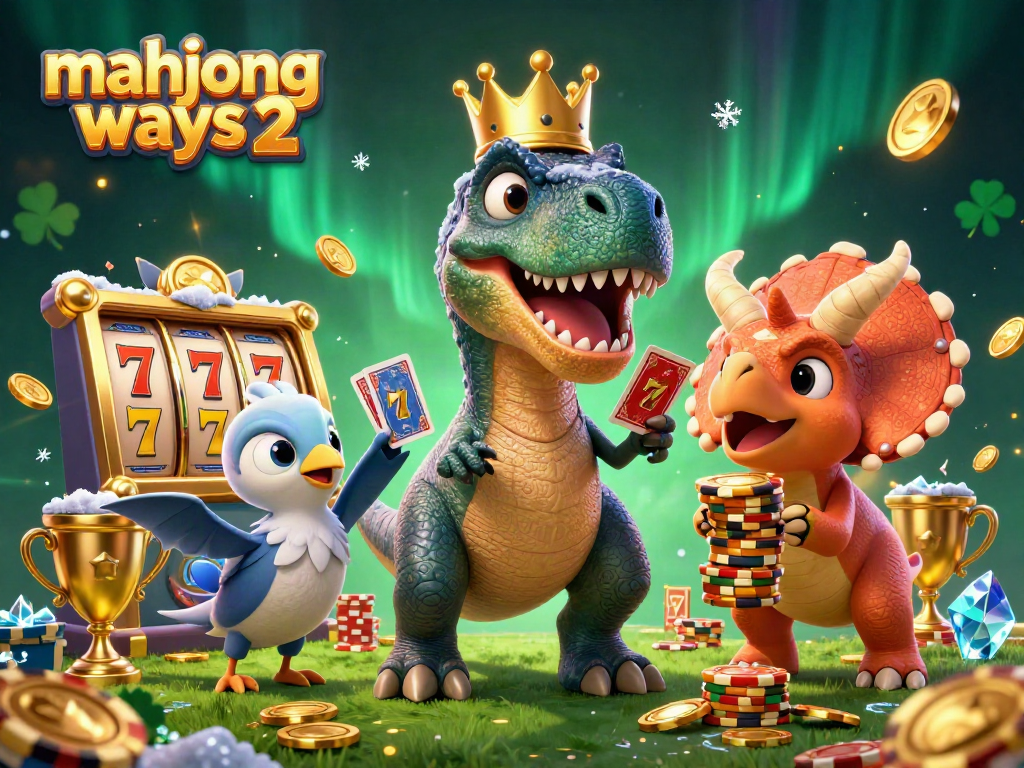 Experience excitement with Mahjong Ways 2 featuring a friendly T-Rex and dynamic casino elements in action!