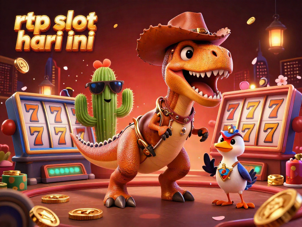 Engage with rtp slot hari ini in this thrilling casino illustration, featuring vibrant slot reels and rich game elements.