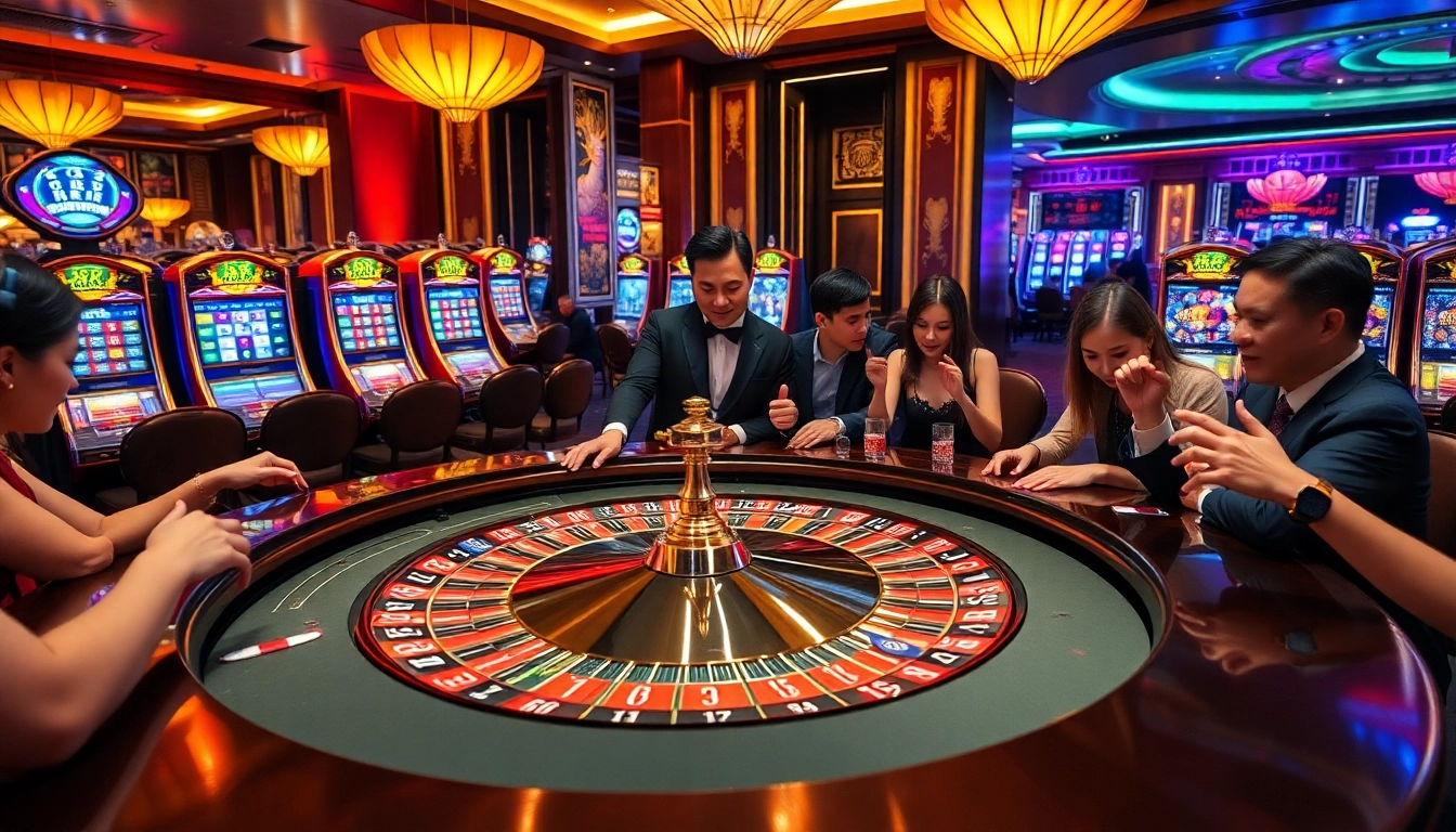 Experience the excitement of the Macau Prize at a bustling casino table filled with eager players and vibrant roulette chips.