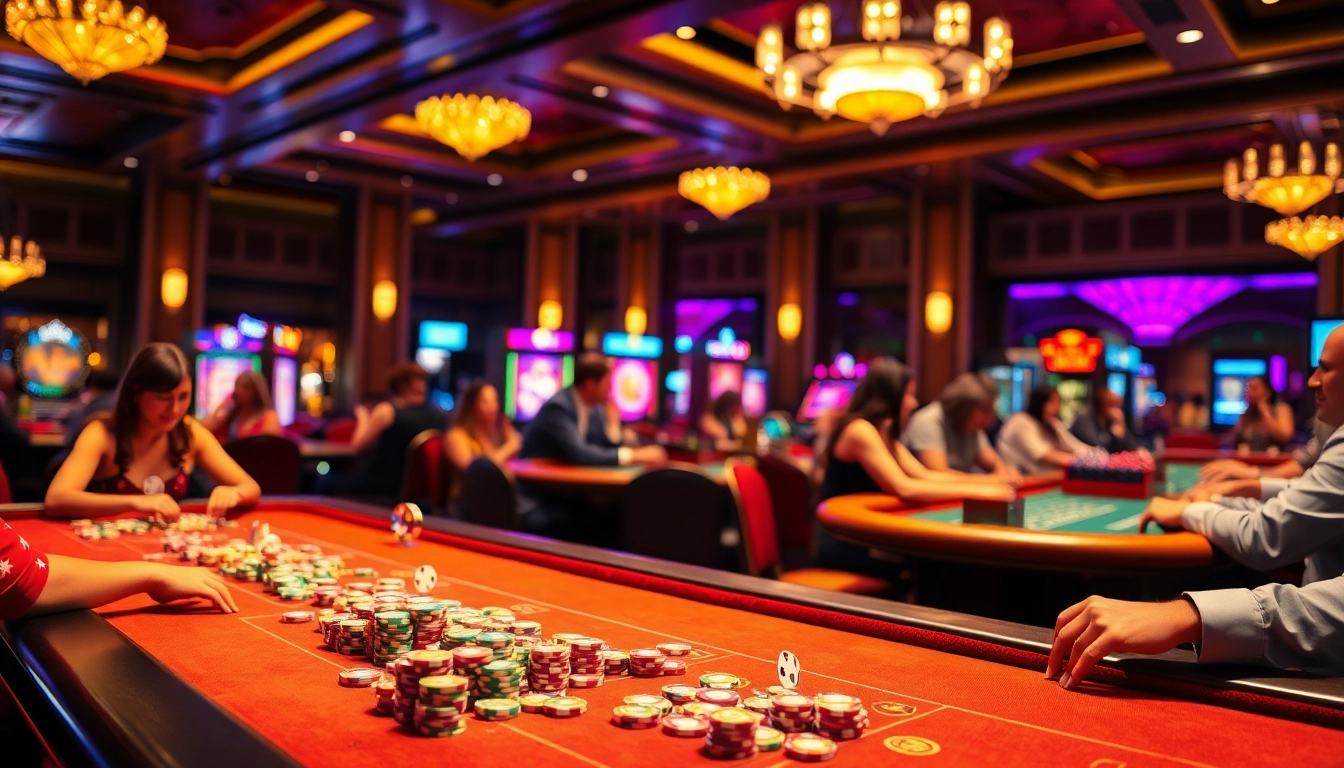 Experience the excitement at AT99娛樂城 with vibrant casino games and players in a lively atmosphere.
