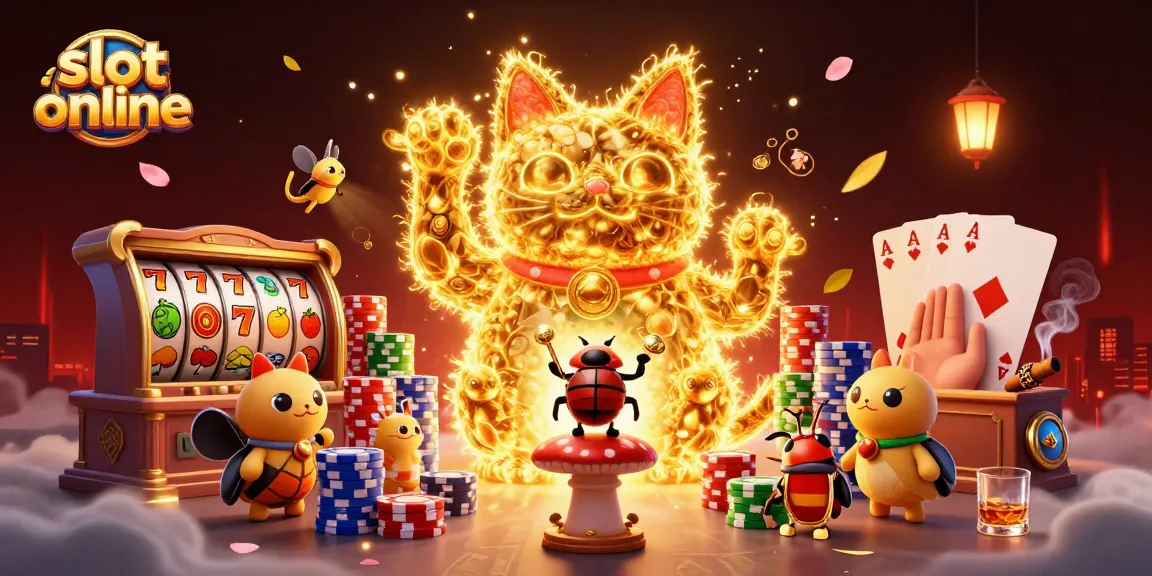 Spin to win at slot online with a dazzling lucky cat and vibrant casino elements!