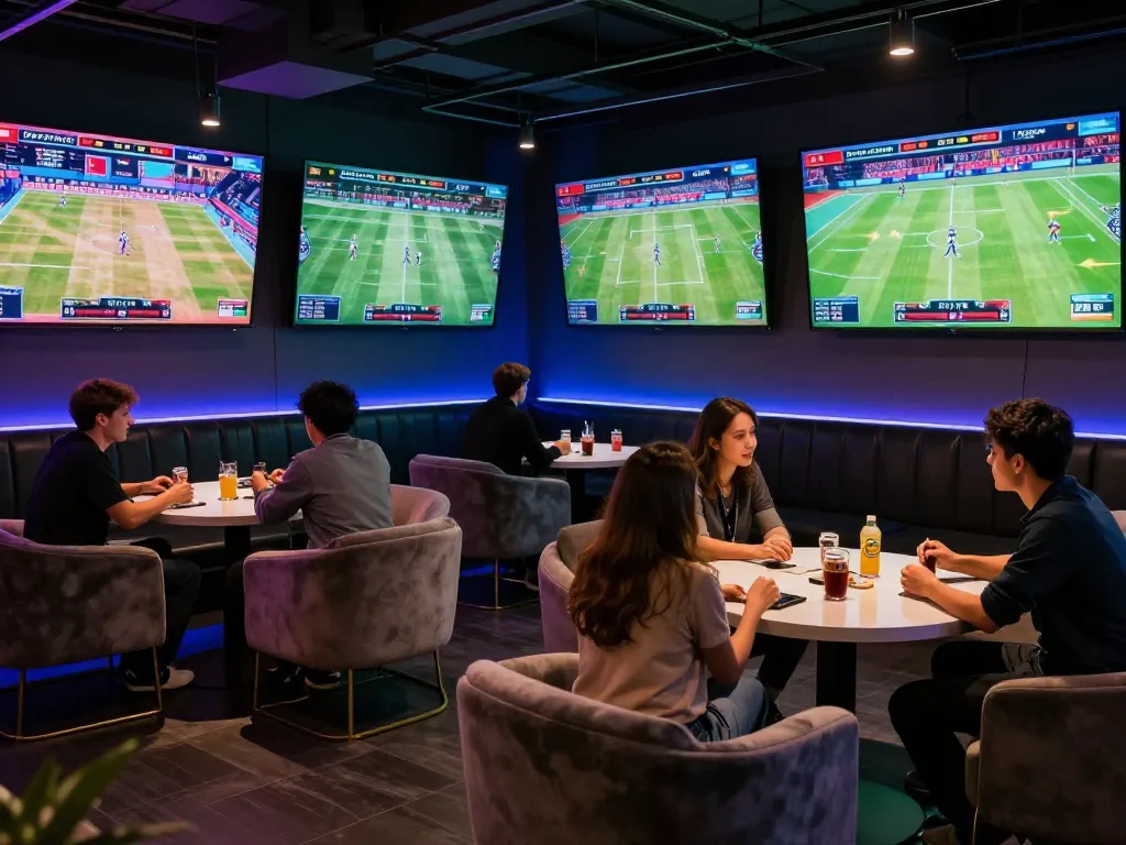 Engaging sports betting scene where bettors analyze keo truc tuyen for informed decisions.