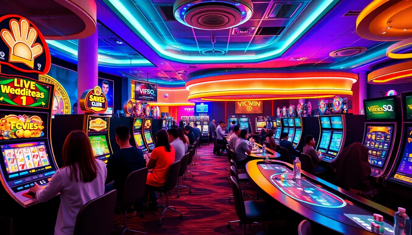 Experience the excitement of vicwin's online gaming platform showcasing dynamic betting games and a vibrant casino atmosphere.