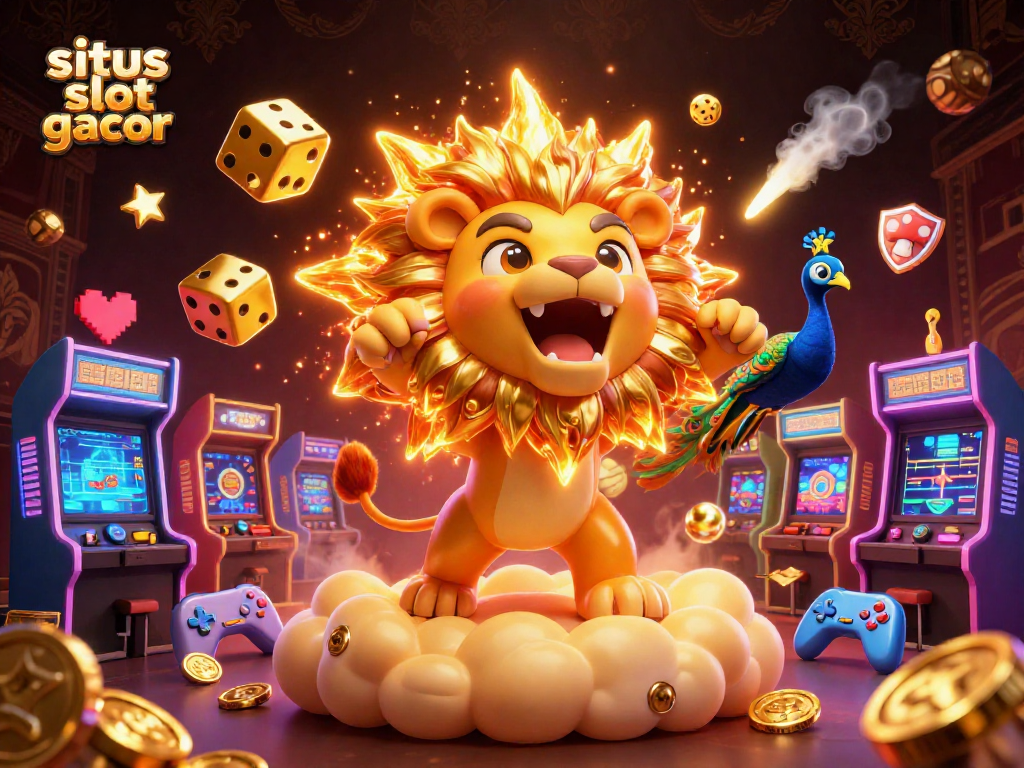 Play exciting games at situs slot gacor with vibrant, animated 3D casino elements.