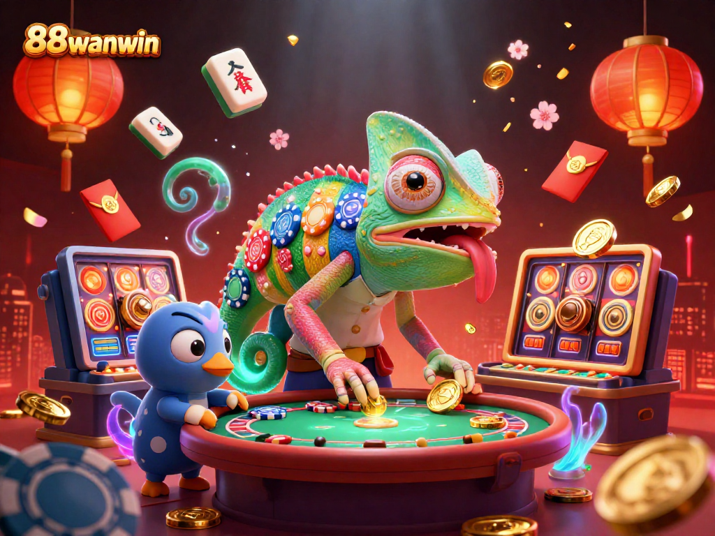 Experience exciting slot opportunities at 88wanwin with vibrant casino elements and engaging characters.