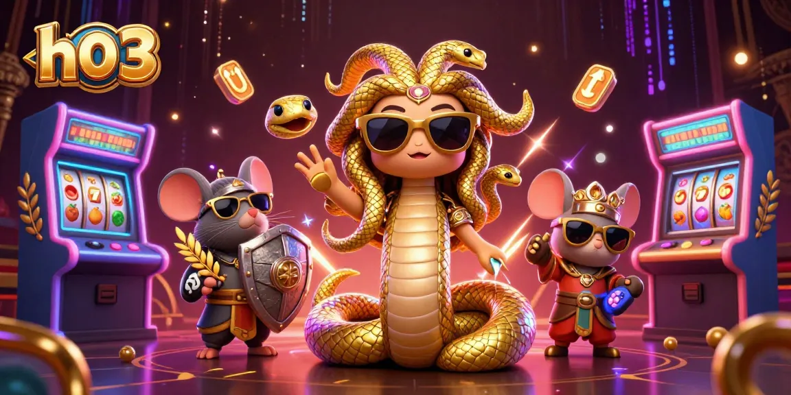 Rasakan keseruan permainan slot dan gaming dengan ilustrasi kasino h03 yang penuh warna dan karakter yang menawan.