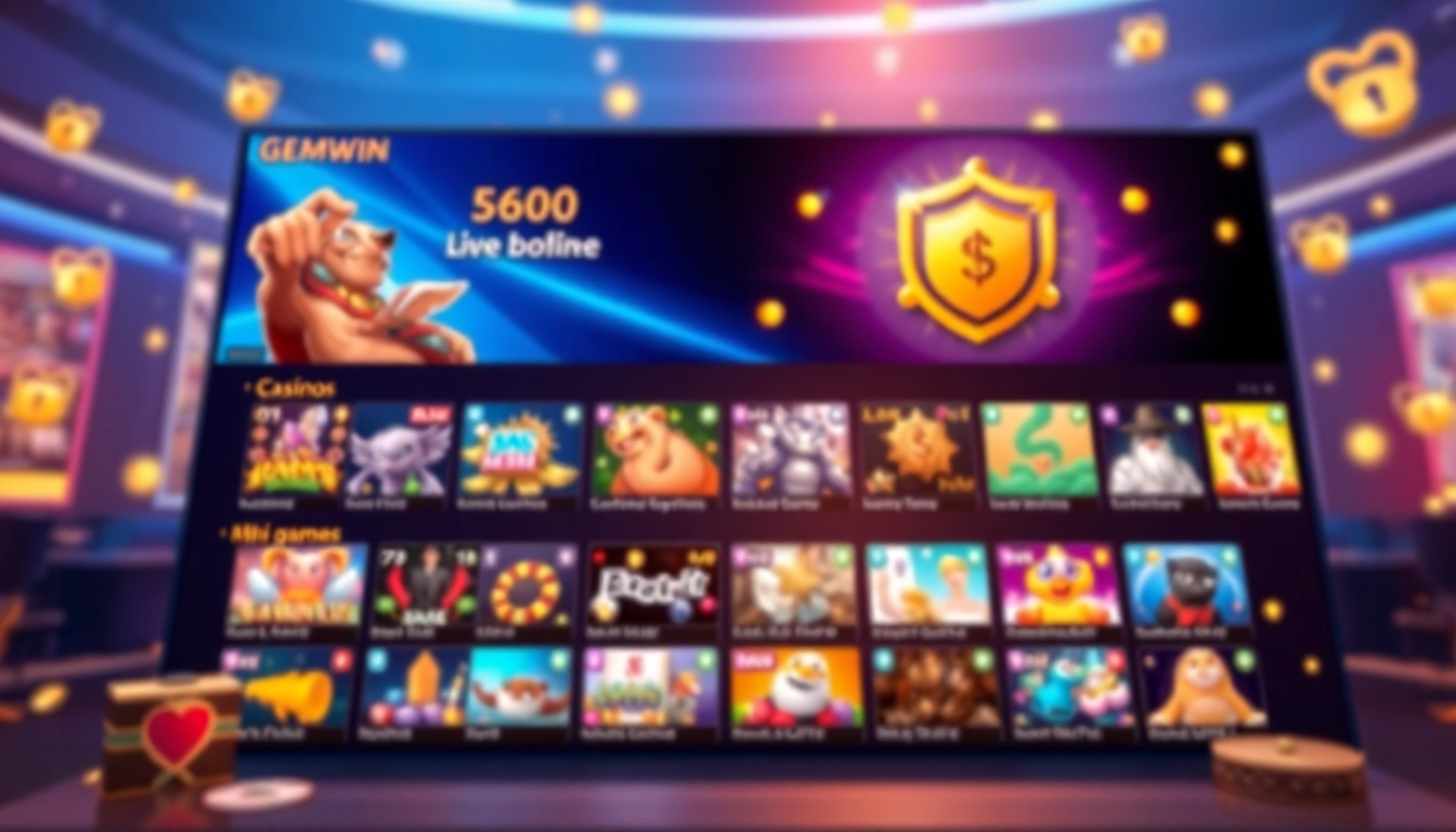 Engage with Gemwin's online gaming experience featuring a vibrant interface for casino games, live betting, and mini-games at https://gemwin.it.com/.