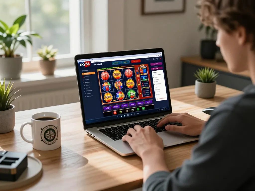 Engaging gameplay on sky88 online casino platform, showcasing vibrant slots and strategic betting options.