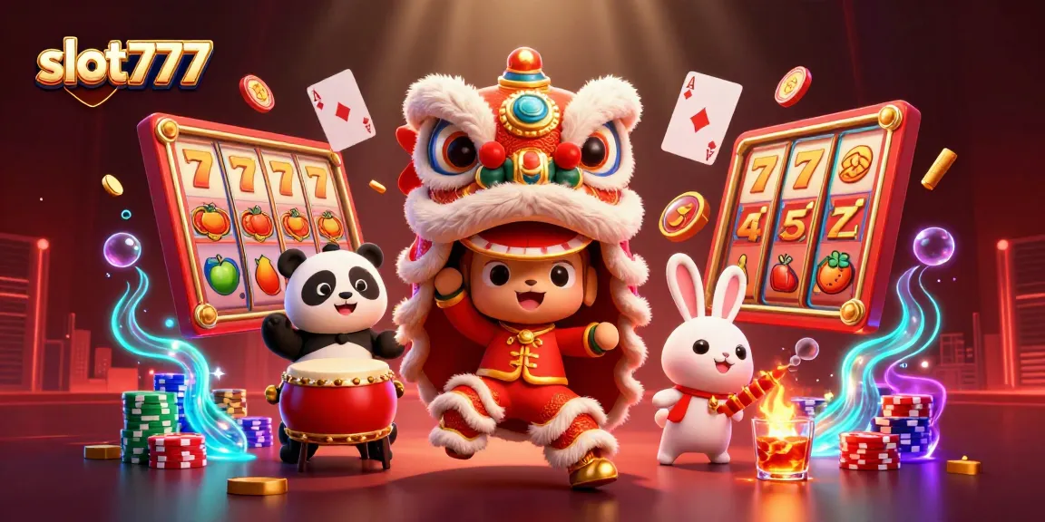 Experience thrilling gameplay with slot777 in a vibrant casino scene filled with action.