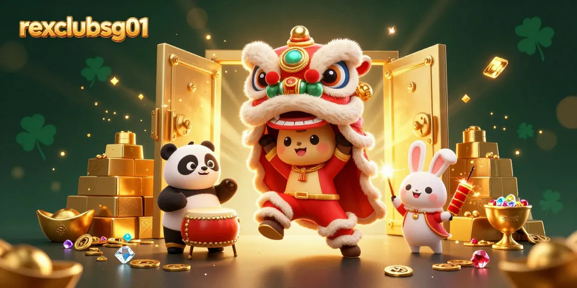 Maximize your winnings with rexclubsg01's vibrant promotional scene featuring free credit offers!