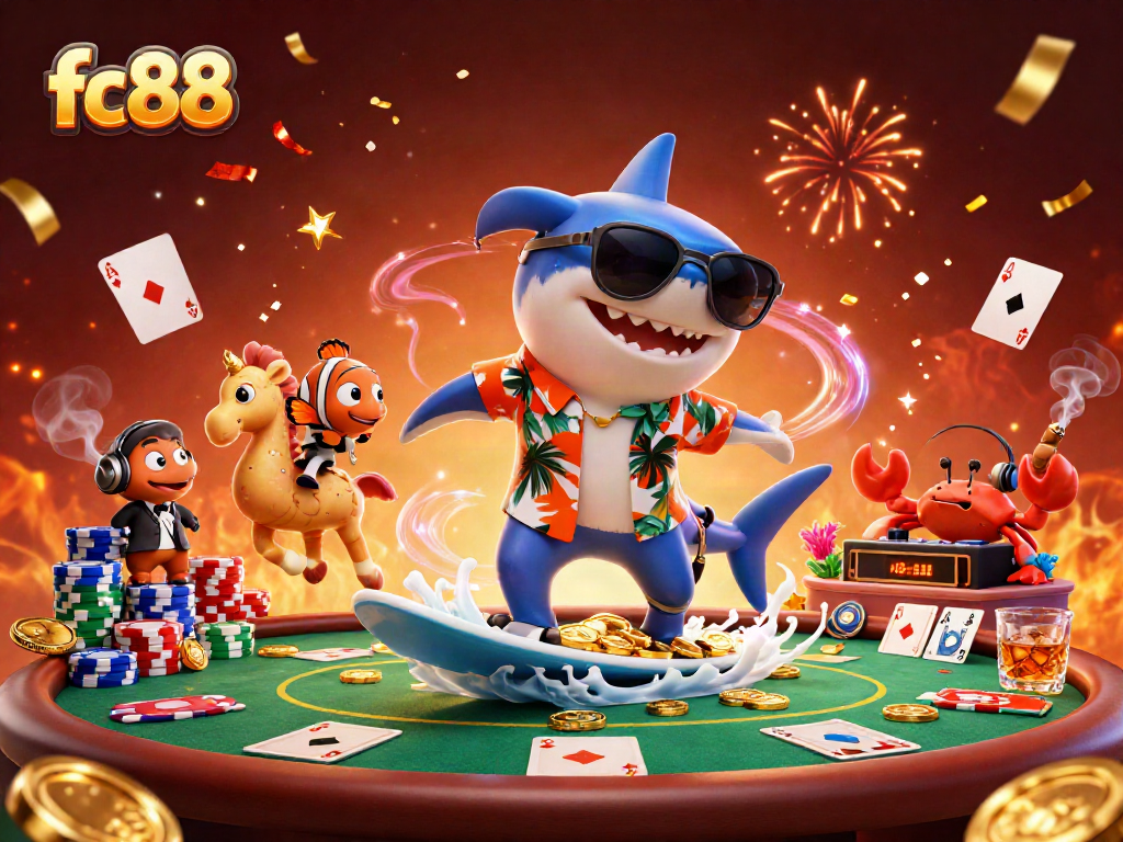 Khám phá không gian sôi động của fc88 với cá mập và những chi tiết casino hấp dẫn.