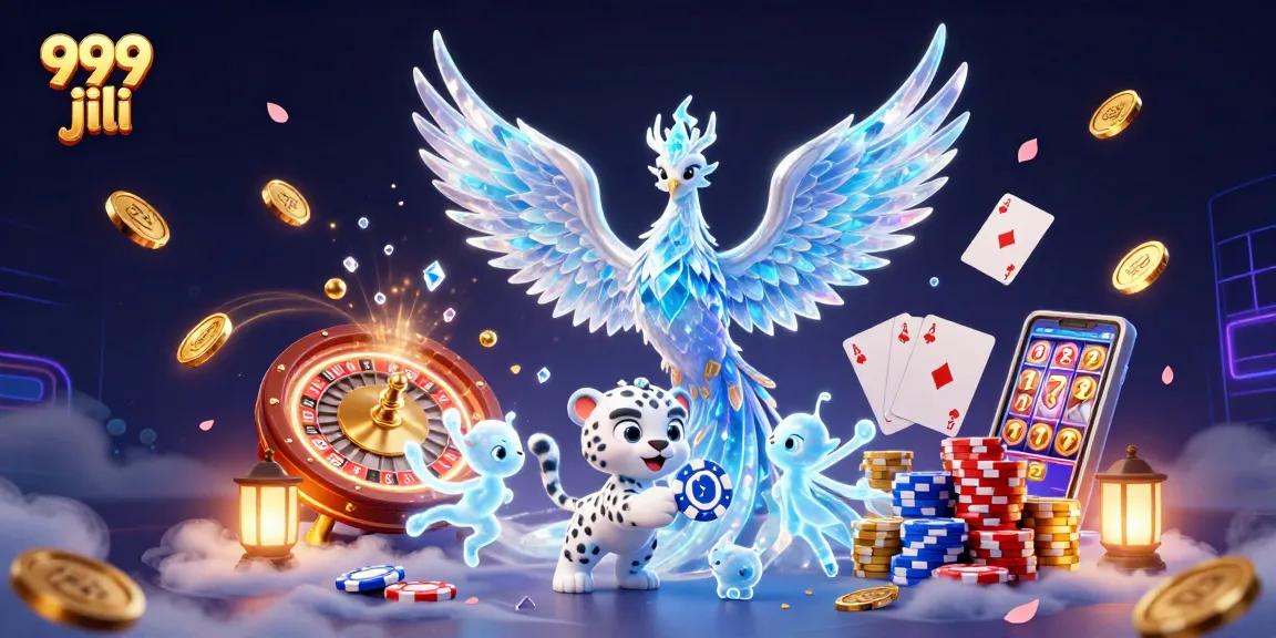 Engage in the thrilling world of 999 jili with a vibrant 3D casino scene featuring colorful characters and dynamic game elements.