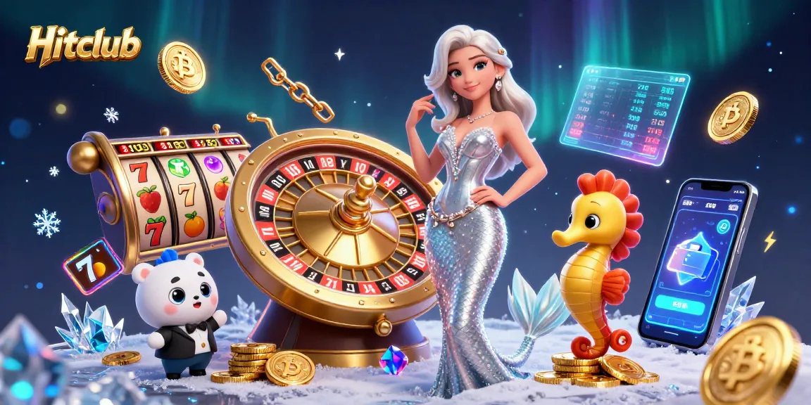 Experience Hitclub's exciting gaming atmosphere with stunning characters and vibrant slot symbols.