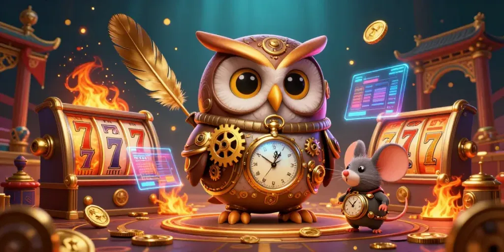 Menangkan slot gacor depo 10k dengan ilustrasi 3D menarik dari kasino yang penuh perhiasan dan karakter unik.