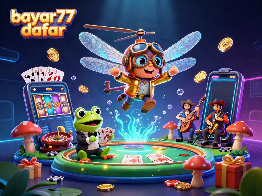 Experience thrilling gameplay at bayar77 daftar with vibrant casino elements and characters.