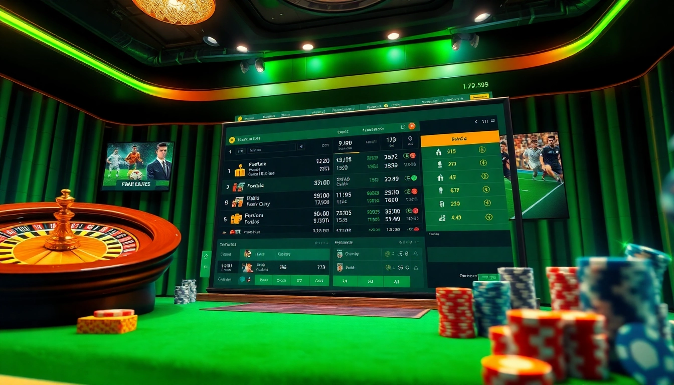 Bet on แทงบอล through a vibrant online interface showcasing football odds and luxury casino elements.