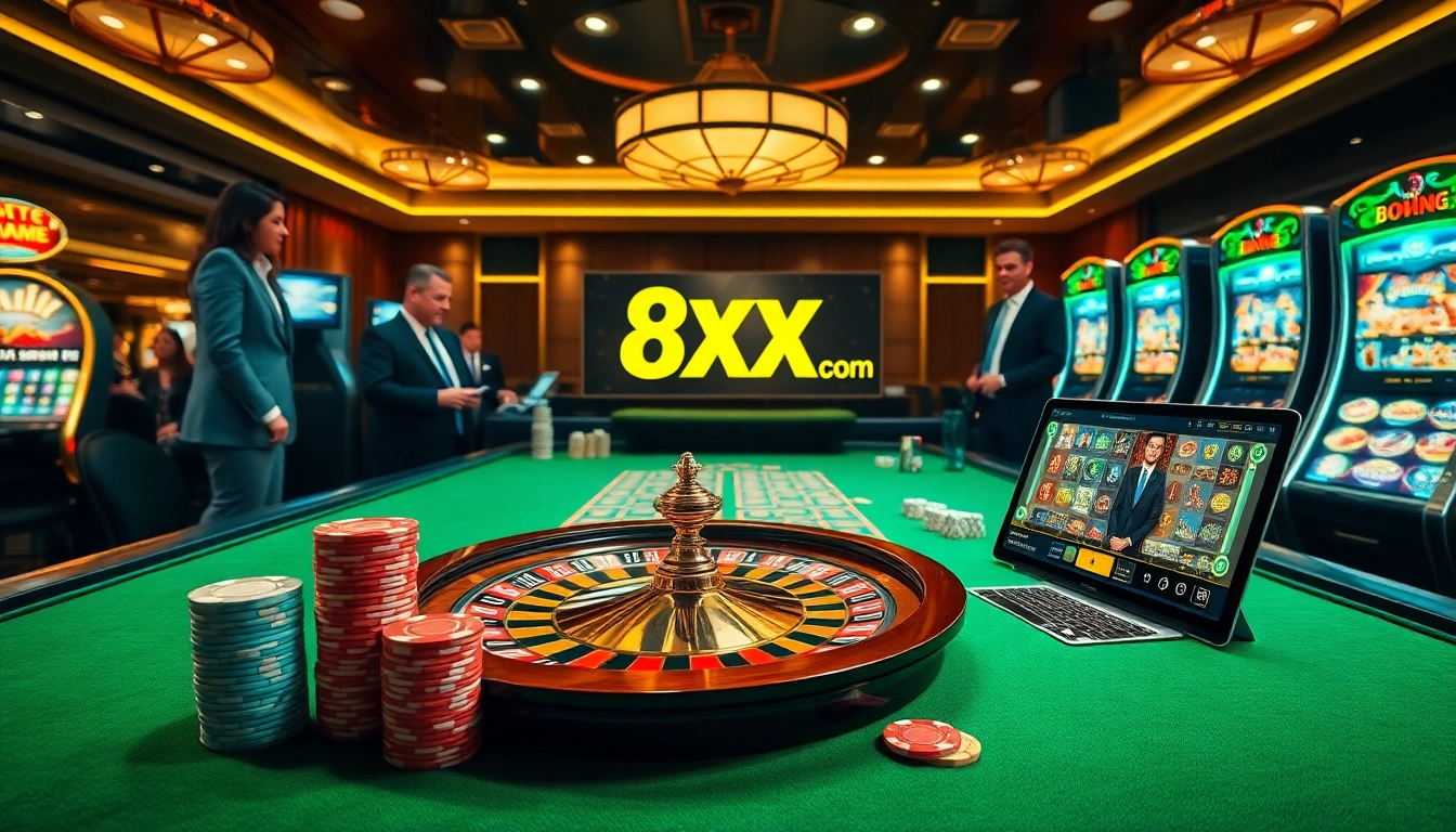Experience the thrill of 8xx com with vibrant casino games and winning chips.