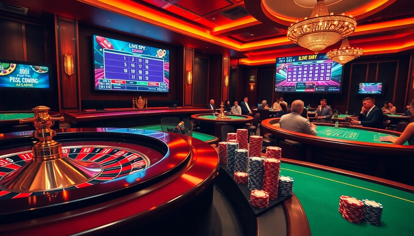 Watch the live sdy draw in a vibrant casino setting filled with excitement.