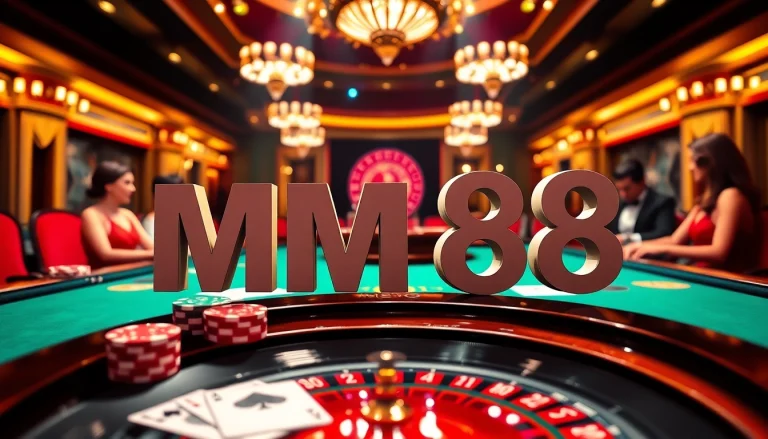 Experience the thrill of MM88 at a luxurious casino with engaging poker and roulette.