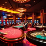 Engaging players enjoying a vibrant casino atmosphere at SODO66, featuring poker tables and slot machines.