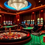 Experience the thrill of high-stakes gambling at bl555 with vibrant casino tables and engaging players.