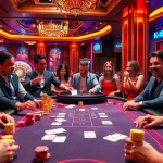 Players enjoy a thrilling game at K88 casino with chips and cards on the poker table.