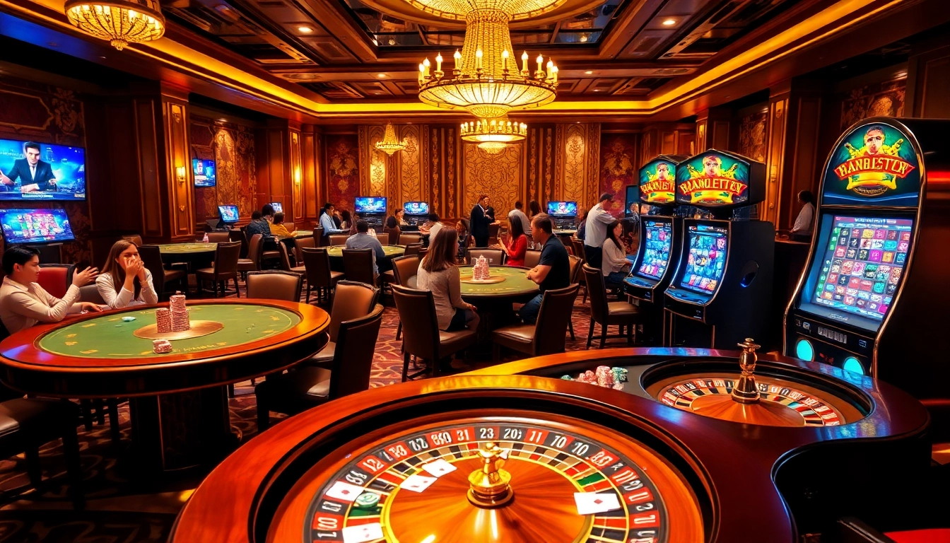 Experience thrilling gameplay at uu88 with luxurious casino tables and vibrant slot machines