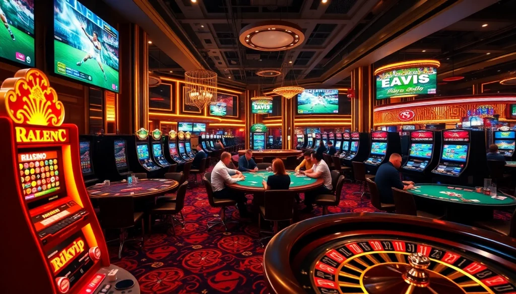 Players enjoying an exciting poker game at Rikvip's luxurious casino tables.