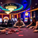 Exciting poker game in a luxurious casino setting with nohu.com branding featured prominently.