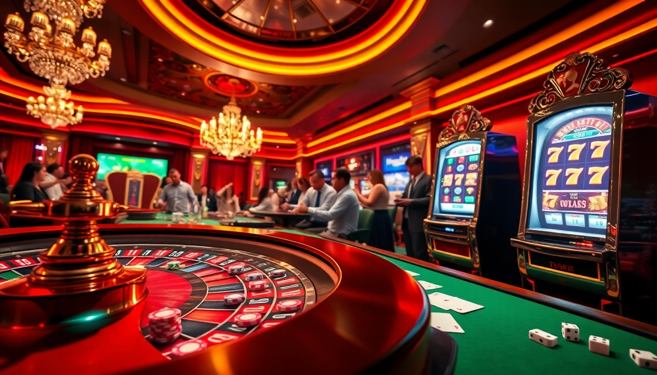 Experience thrilling gameplay at https://co88.vin/ with an exciting scene featuring casino tables, poker chips, and slot machines.