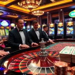 Players engaging in an exciting roulette game at qh88 casino, showcasing vibrant chips and cash.