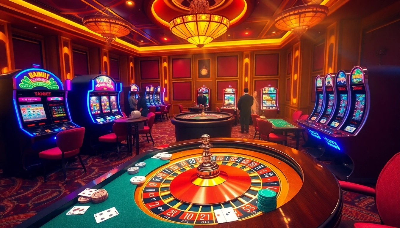 Experience the vibrant excitement of online gaming at https://abc88.app/ with luxurious casino tables and thrilling slot machines.