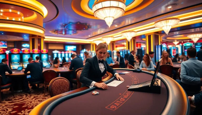 優塔的賭場環境，玩家正享受遊戲的潮流氛圍。