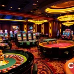 Experience the thrill of co88 gameplay in a luxurious casino setting with vibrant tables and machines.