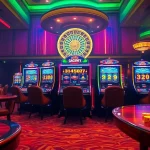 Experience slot gacor excitement with vibrant casino lights and stunning slot machines.