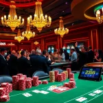 Experience the luxury of gambling at OK365's vibrant casino tables filled with excitement and winning potential.