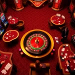 Experience the thrill of 'Slot gacor' at a vibrant casino with lush slot machines and excited players.