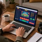 Engaging in MK8 online casino gaming with live dealer interface and strategic notes